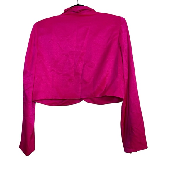 Vintage The Icing Hot Pink 100% Silk Blazer Jacket Size 14 Lined - Picture 2 of 10